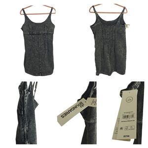 No Boundaries Black Acid-Wash Mini Dress